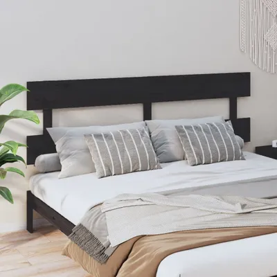 Produktbild von vidaXL Kopfteil Schwarz 204x3x81 cm Massivholz Kiefer - Kopfteil - Kopfteile - Bettkopfteil - Holzkopfteil