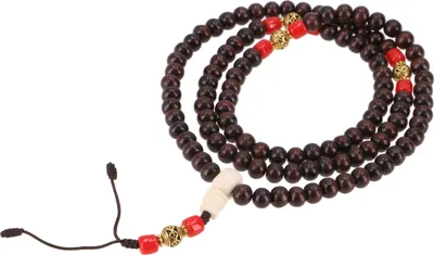 Produktbild von Tibetische Mala aus Halbedelsteinen, Buddhistische Gebetskette, Meditationskette, Yoga Kette - Holz/gold, Braun, Holz,Halbedelstein, Ketten & Modeschmuck für den Hals