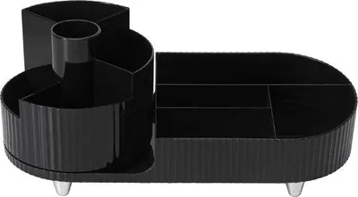 Produktbild von 360-Gradige drehbare Schminkbox, Schminktisch-Organizer, Schminktischbox für Kommode, Badezimmer, Schlafzimmer (schwarz)