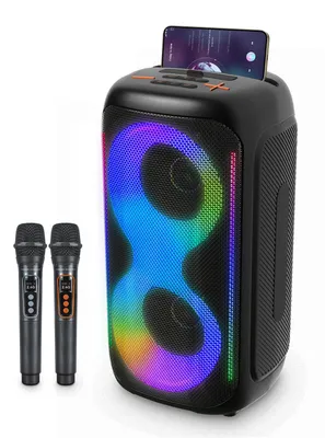 Image de Système de karaoké portable - Enceinte Bluetooth 500 W - Haut-parleur de 4 pouces - Pour une utilisation à la maison et en extérieur