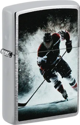 Obrázek produktu pro Zippo Hokeista 60007696 zapalovač – originální kovový zapalovač odolný proti větru se sportovním motivem