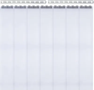 Immagine prodotto di Set completo di tende a lamelle in PVC, 7 strisce, 200 x 18 cm, bianco, per porte e portoni