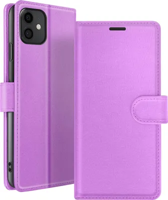 Zdjęcie produktu dla Zanaé, etui z klapką na iPhone'a 11 z magnetycznym zamknięciem i kieszeniami na karty, fioletowe