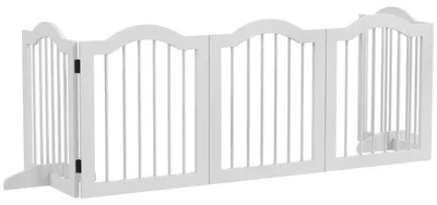 Produktbild von Hundebarriere für kleine Hunde – Sicherheitszaun | Farbe: Weiß | Abmessungen: 29,5 x 254,5 x 61 cm