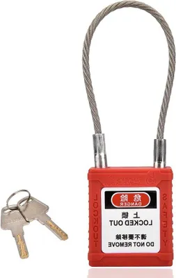Immagine prodotto di Lucchetto di sicurezza - Lockout Tagout - Lucchetto non bypassabile - Rosso, lungo.