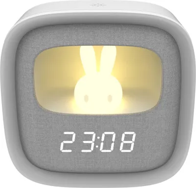 Obrázok produktu pre LED stolná nočná lampa BUNNY 2, bielo-sivá, 1,2 W, teplá biela, 55 lm, plast, rozmery: 11,9 x 11,9 x 4,7 cm, IP20, Polux