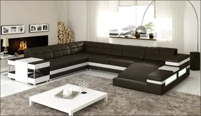 Zdjęcie produktu dla Sofa narożna, sofa, kanapa, narożna sofa tapicerowana, sofa skórzana, sofy, kanapy, kształt U