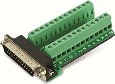 Zdjęcie produktu dla Adapter Sub-D, 25-stykowy, wtyk / zaciski śrubowe