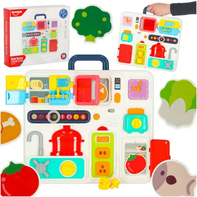 Image de Tableau de manipulation sensorielle Montessori cuisine horloge son et lumière