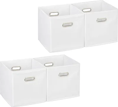 Obrázek produktu pro relaxdays 4 x úložný box tkanina bílá