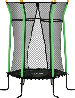 Produktbild von Trampolin für Kinder, Ø163,5 cm, mit Sicherheitsnetz, gepolstert, Stahl, belastbar bis 50 kg