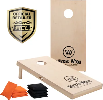 Produktbild von Cornhole Set – 120 x 60 cm – Wicked Wood – offiziell ACL-lizensiertes Set of Boards – Enthält 2 x 4 Taschen - Für Outdoor (Wicked Wood ACL REC 120x60 Cornhole Set)