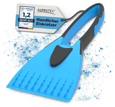 Image de AUPROTEC – Grattoir à glace – 2K / Grattoir pour voiture avec poignée antidérapante souple / Grattoir pour pare-brise / Grattoir à neige pour voiture / Grattoir pour pare-brise hivernal / Grattoir à glace pour voiture – Bleu