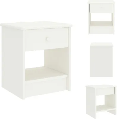 Obrázok produktu pre vidaXL Nočný stolík biely 35x30x40 cm masív borovica - Nočné stolíky