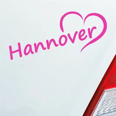 Produktbild von Auto Aufkleber Hannover Herz Stadt City Liebe Love 19,5x8 cm Pink Sticker Heckscheibenaufkleber