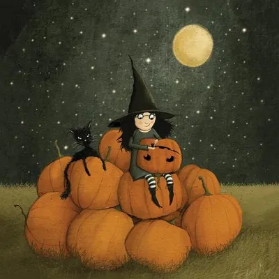 Produktbild von 20 Servietten Pumpkin Carving - Hexe auf Kürbisse 33x33cm