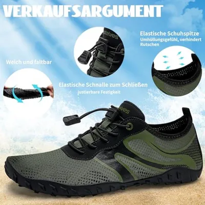 Badeschuhe für Herren und Damen - Schnell trocknend, Atmungsaktiv und Rutschfest