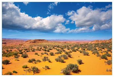 Produktbild von Wallario Küchenrückwand aus Glas, Größe: 90 x 60 cm, Motiv: Wüste in Arizona - blauer Himmel mit Wolken I | Spritzschutz | abwischbar | pflegeleicht | in