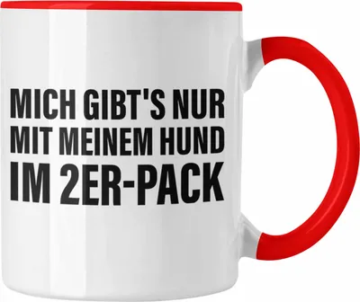 Produktbild von Trendation - Lustige Tasse für Hundeliebhaber Kaffeetasse mit Sprüchen für Frauen Kollegin Lustig (Rot)