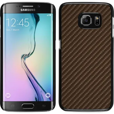 Produktbild von PhoneNatic Case kompatibel mit Samsung Galaxy S6 Edge - Hülle bronze Carbonoptik Hard-case + flexible Folie