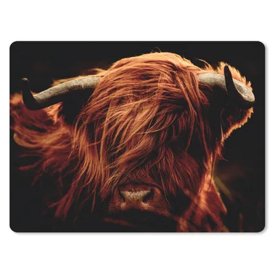 Produktbild von MuchoWow® Mauspad Mousepad Schottischer Highlander - Kuh - Hörner - Porträt - Tiere 40x30 cm - Mousepads - Maus Mat - Pad - Mausunterlage - Anti Rutsch