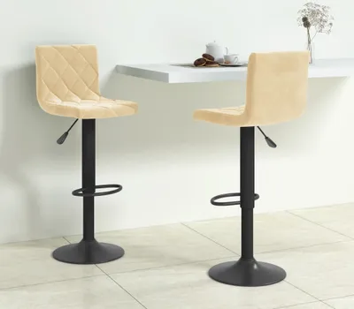 Produktbild von Maison Exclusive - Barhocker 2 Stk. Creme Samt