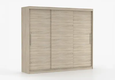 Produktbild von Schwebetürenschrank ABLA II 250 cm Sonoma Eiche, Kleiderschrank Schlafzimmerschrank, Garderobenschrank Schiebetürenschrank
