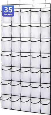 Produktbild von Schuhregal - 35 Fächer - Organizer für die Tür - Schuhregal - Schuhkasten - Sneaker Box - Schuh Organizer - Schuhkasten - Weiss