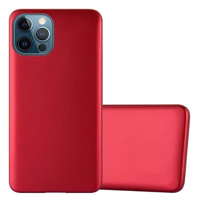 Immagine prodotto di Cadorabo custodia protettiva per Apple iPhone 12 / 12 PRO custodia in rosso telefono cellulare TPU silicone custodia Cover Case