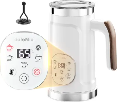 Obrázek produktu pro Napěňovač mléka, ovládání dotykovým displejem, přípravník horké a studené pěny, bílý, EU