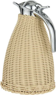 Produktbild von IB Laursen Thermoskanne Natur Poly-Rattan Geflecht 1,5 Liter Isolierkanne