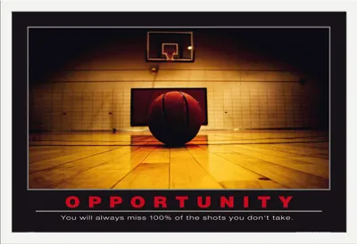 Image de Motivational - Poster - Opportunity + cadre amovible, Shinsuke® Maxi MDF blanc, vitre acrylique