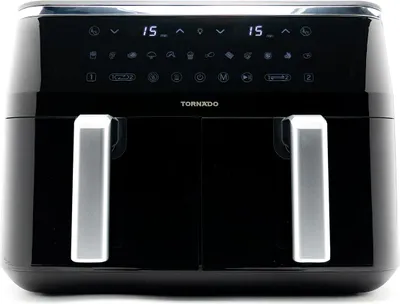 Dual Zone Heißluftfritteuse 9 l, 3100 W, 12 Kochprogramme, Schwarz