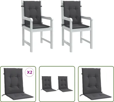 Image de The Living Store Coussins de chaise basse 2 pcs Mélange Anthracite 100x50x4cm Tissu