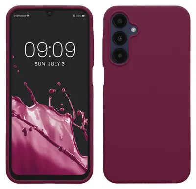 Produktbild von kwmobile Handyhülle für Samsung Galaxy A25 Hülle - Case Silikon - Kabelloses Laden - Schutzhülle Cover in Bordeaux Violett