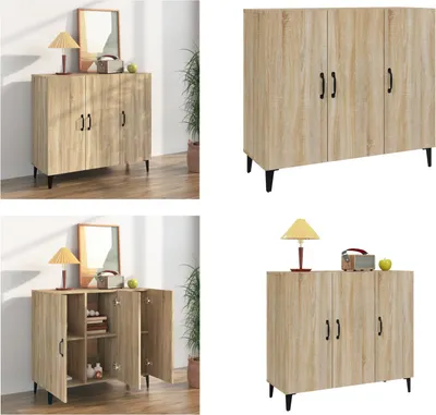 Obrázek produktu pro vidaXL Příborník Sonoma dub 90x34x80 cm materiál na bázi dřeva - Příborník - Příborníky - Skříňka - Úložná skříňka