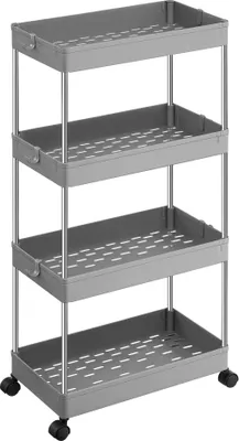 Obrázok produktu pre Skriňa na kolieskach 4 police 40 x 22 x 86 cm Sivá