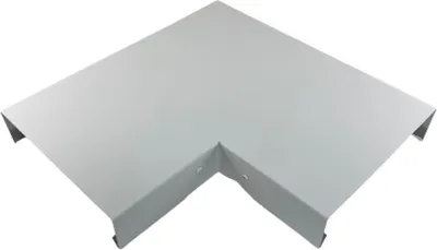A 90-degree corner piece for a wall covering, made of aluminum and colored white.