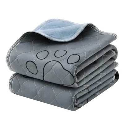 Produktbild von FEANDREA Wiederverwendbare Welpen-Unterlagen 2er Set, Waschbare Trainingspads für Hunde, Auslaufsicher, 90 x 60 cm, Grau