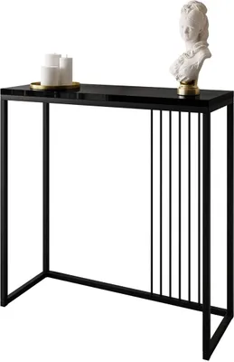Produktbild von PRIME Konsole 80 cm Hochglanz Schwarz / Schwarz hochglanz