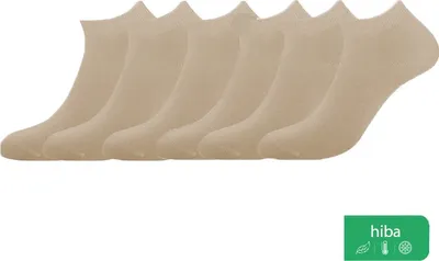 Produktbild von Bambus Socken, Sneaker Socken, 6 Paar, Damen und Herren, Kurze Socken, Antibakteriell, Beige, 43-46
