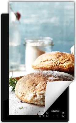 Produktbild von DarHaus Herdabdeckplatte 1 teilig 30x52 cm Anti Rutsch Matte Aufrollbar, Brot