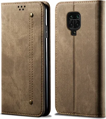 Image de Etui Redmi Note 9 Pro, étui portefeuille en cuir avec fermeture magnétique et étui avec fonction stand pour Xiaomi Redmi Note 9 Pro Xiaomi Redmi Note 9 Pro Khaki