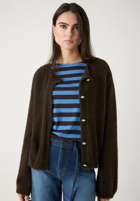 Produktbild von MORE & MORE Furry Cardigan with 0279 espresso br 44