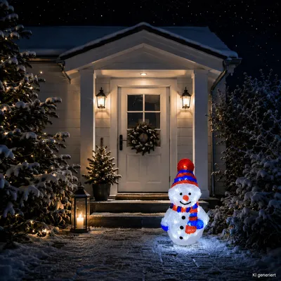 Produktbild von XXL Acryl Schneemann 96 LEDs kaltweiß Außenbeleuchtung Weihnachtsdeko