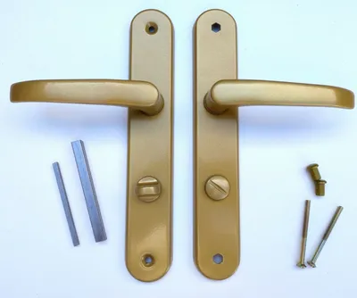Produktbild von Türgriff Langschild Türbeschlag Drückergarnitur Türklinke 72mm Gold WC