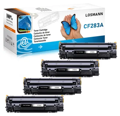 Obrázok produktu pre LOSMANN 4 čierne tonery kompatibilné s HP CF283A 83A, vhodné pre tlačiarne HP LaserJet Pro MFP M201n, M202dw, M202n, M225dn, M225dw, M225rdn, M226dn, M226dw, M125a, M125nw, M125rnw, M126a, M126nw, M127fn, M127fp, M127fw, M128fn, M128fp