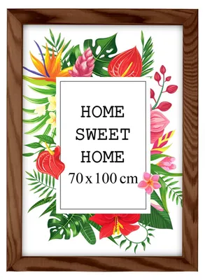 Produktbild von MG Design Bilderrahmen Braun 70x100 cm - Posterrahmen Echtholz mit Acrylglas, verstärkte Wandaufhängung, hoch/quer
