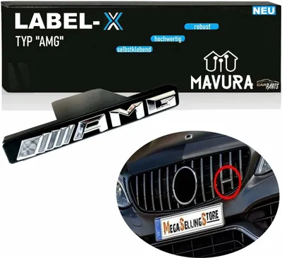 Produktbild von LABEL-X AMG Schriftzug Emblem f. Mercedes Panamericana Kühlergrill ALLE Typen
