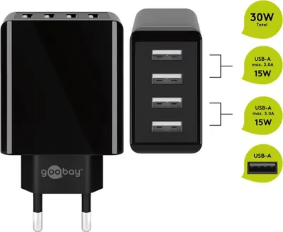 Produktbild von Goobay 44953, Drinnen, AC, 5 V, Schwarz